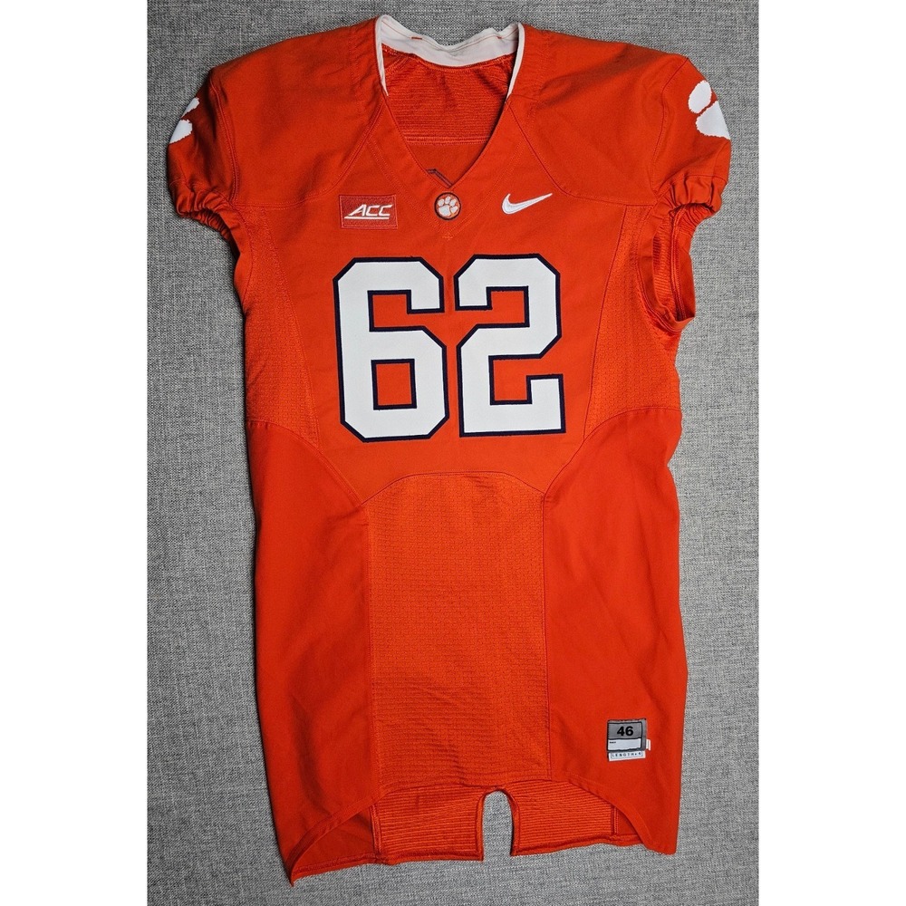 Clemson Tigers Football Jersey‎ Mens 46 L Orange Game Worn Team Issued Nike #62
